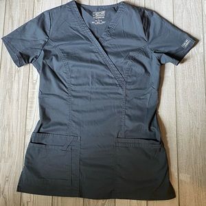 Cherokee charcoal gray scrub top w/2 pockets. XS